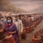 गैस सिलेंडर पाने को महामारी, लाइन में घंटो खड़े रह रहे लोग